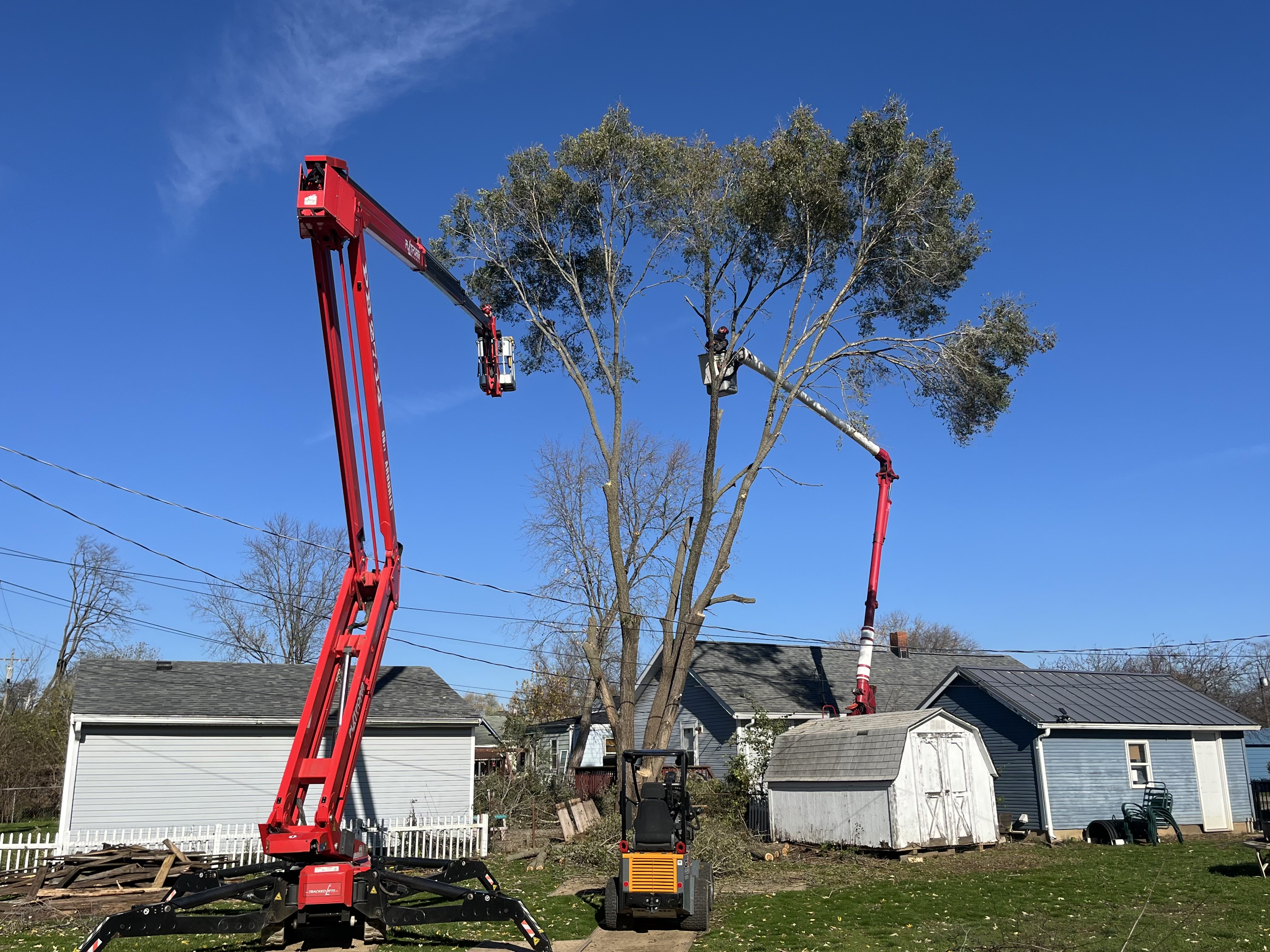 Dual crane operation for complex tree removal. Safety and precision are our top priorities! #DualCrane #TreeService #SafetyFirst